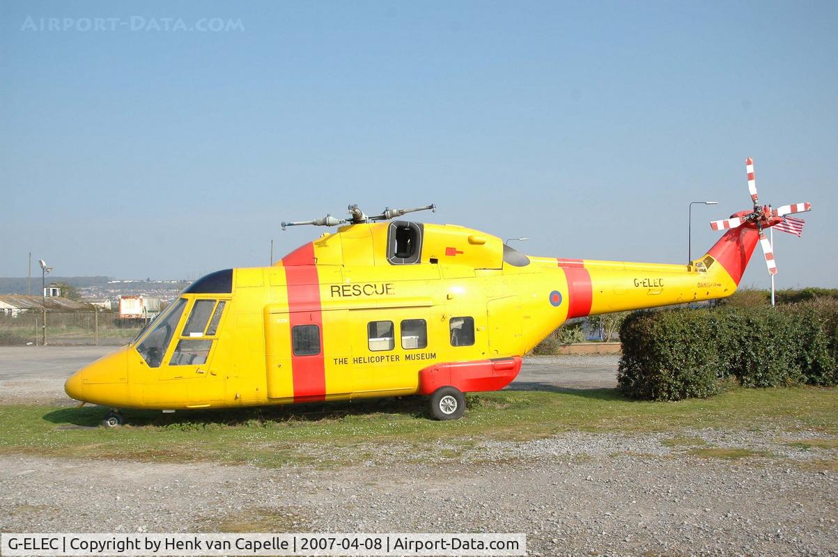 G-ELEC, 1983 Westland WG-30-200 C/N 007, G-ELEC at the entrance of the Helicopter Museum in Weston-super-Mare, UK