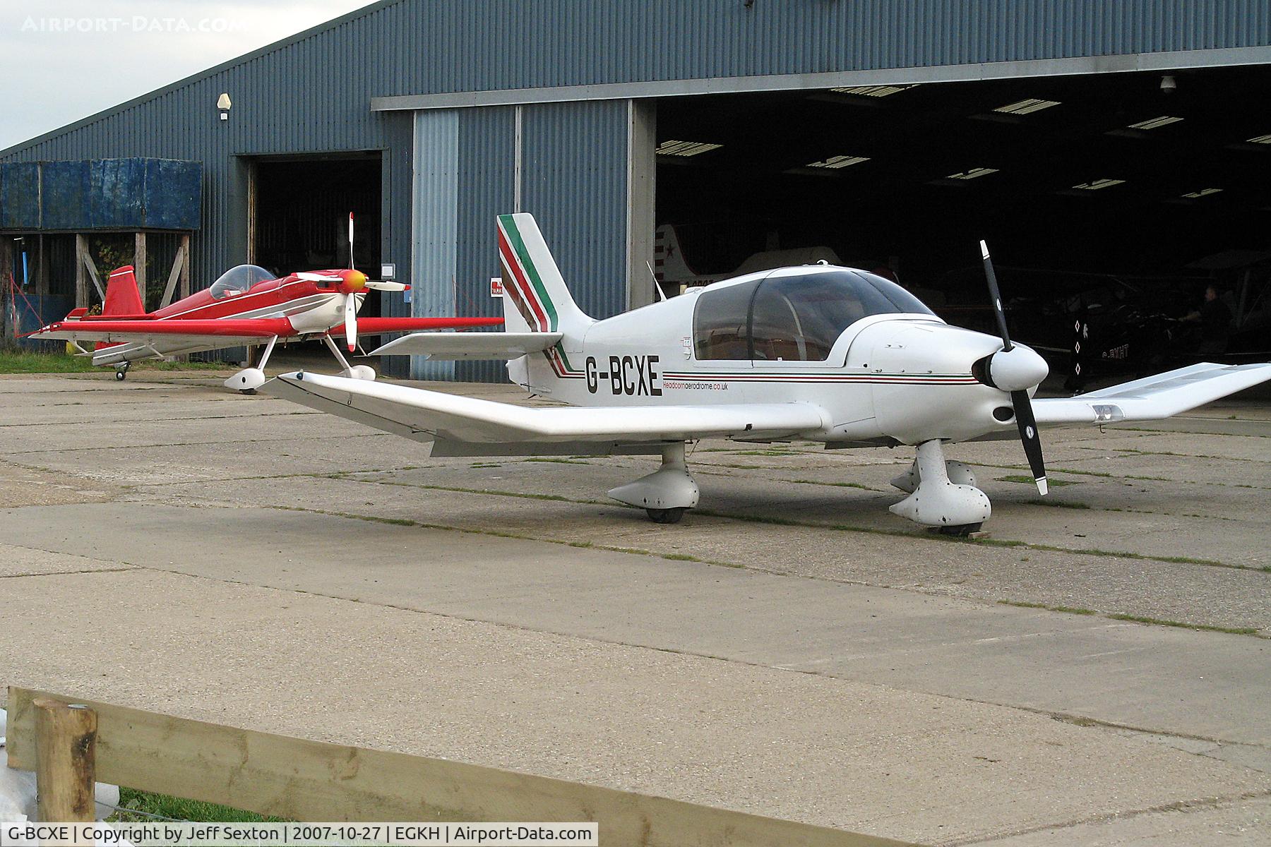 G-BCXE, 1975 Robin DR-400-108  Dauphin 2+2 C/N 1015, G-BCXE with CAP 232 F-GKMZ in Background