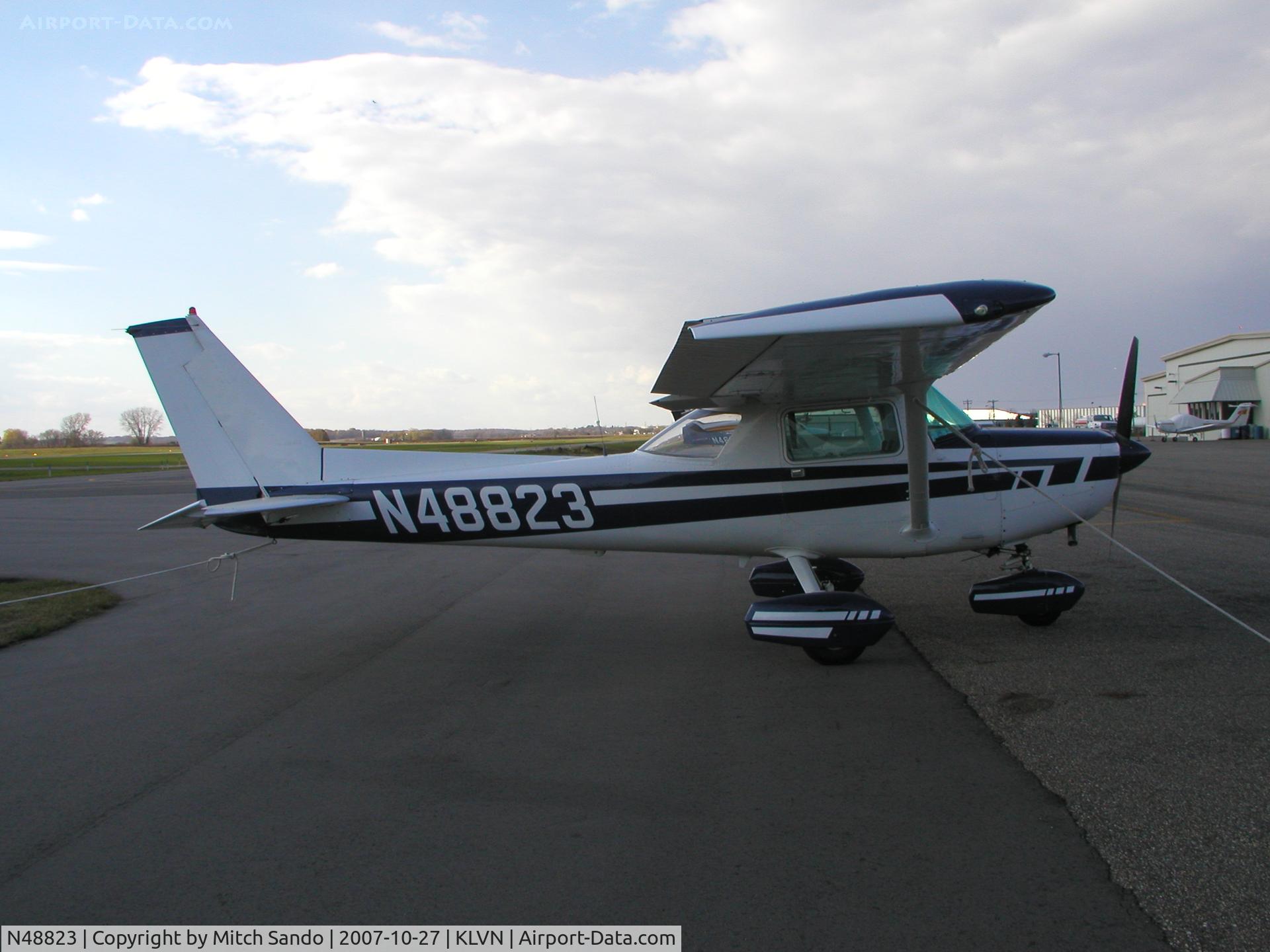 N48823, Cessna 152 C/N 15280984, Parked on the ramp at Airlake.