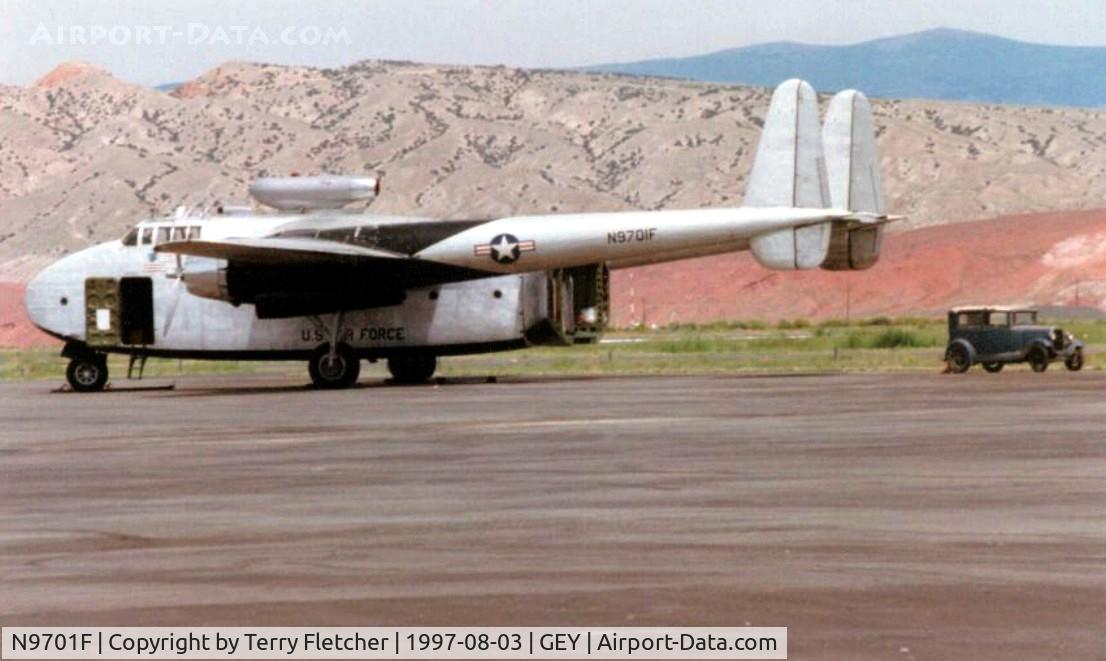 N9701F, 1945 Fairchild C-82A Packet C/N 10184 (45-57814), Classic Car and Aircraft together