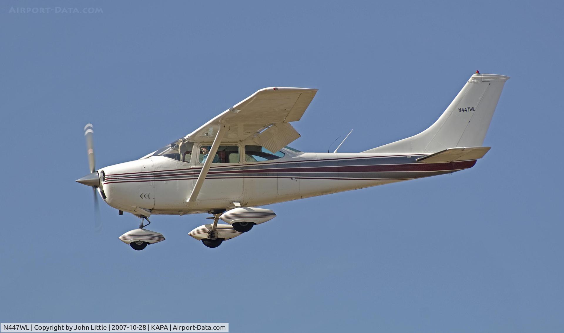 N447WL, 1967 Cessna 182L Skylane C/N 18258588, Over the fence to 17L