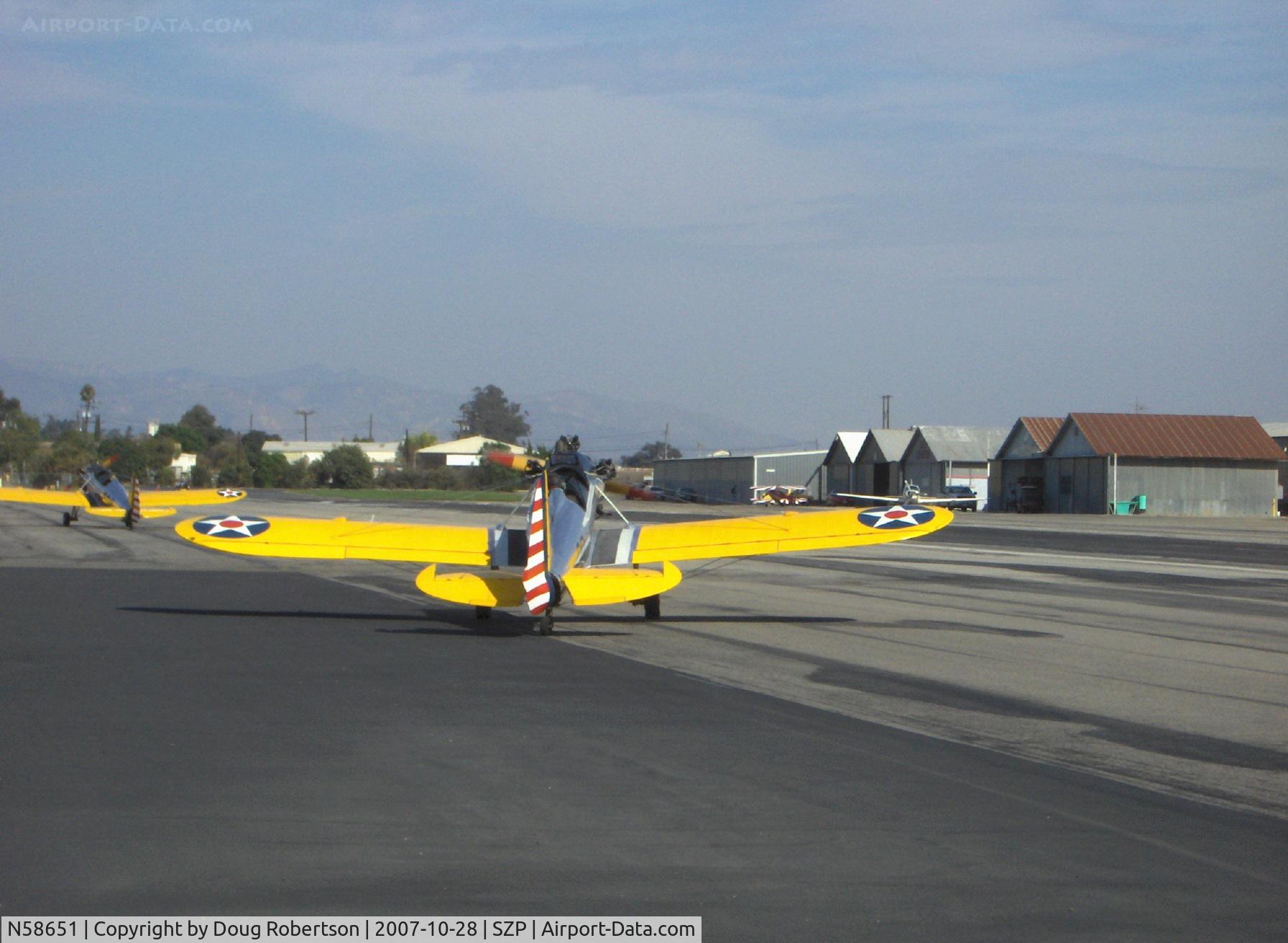 N58651, 1941 Ryan PT-22 Recruit (ST3KR) C/N 1426, 1941 Ryan Aeronautical ST-3KR as PT-22, Kinner R5 160 Hp radial, taxi turn