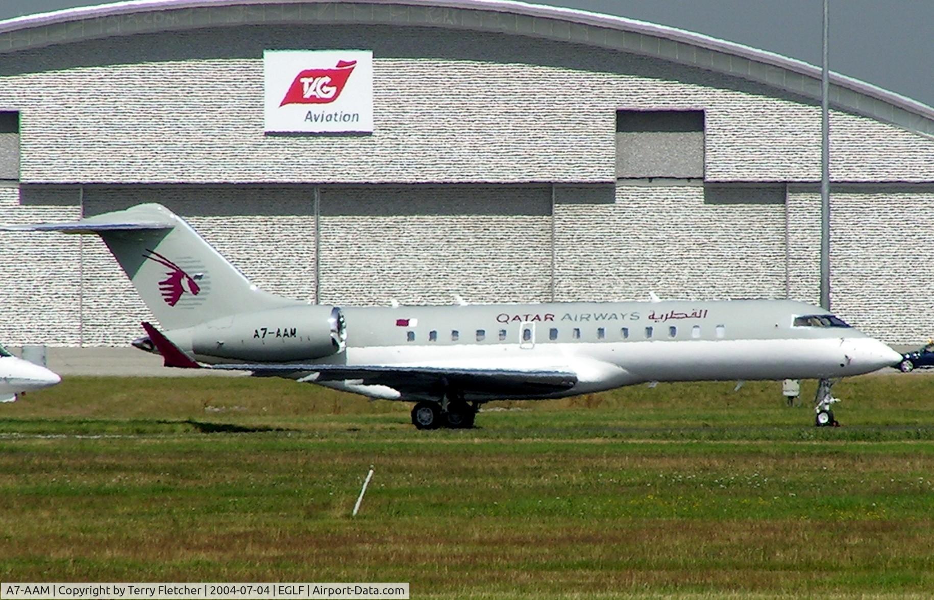A7-AAM, 2003 Bombardier BD-700-1A10 Global Express C/N 9126, Visting Farnborough Show 2004