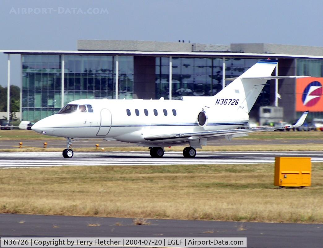 N36726, 2006 Raytheon Hawker 800XP C/N 258776, Raytheon 800 visiting Farnborough 2004