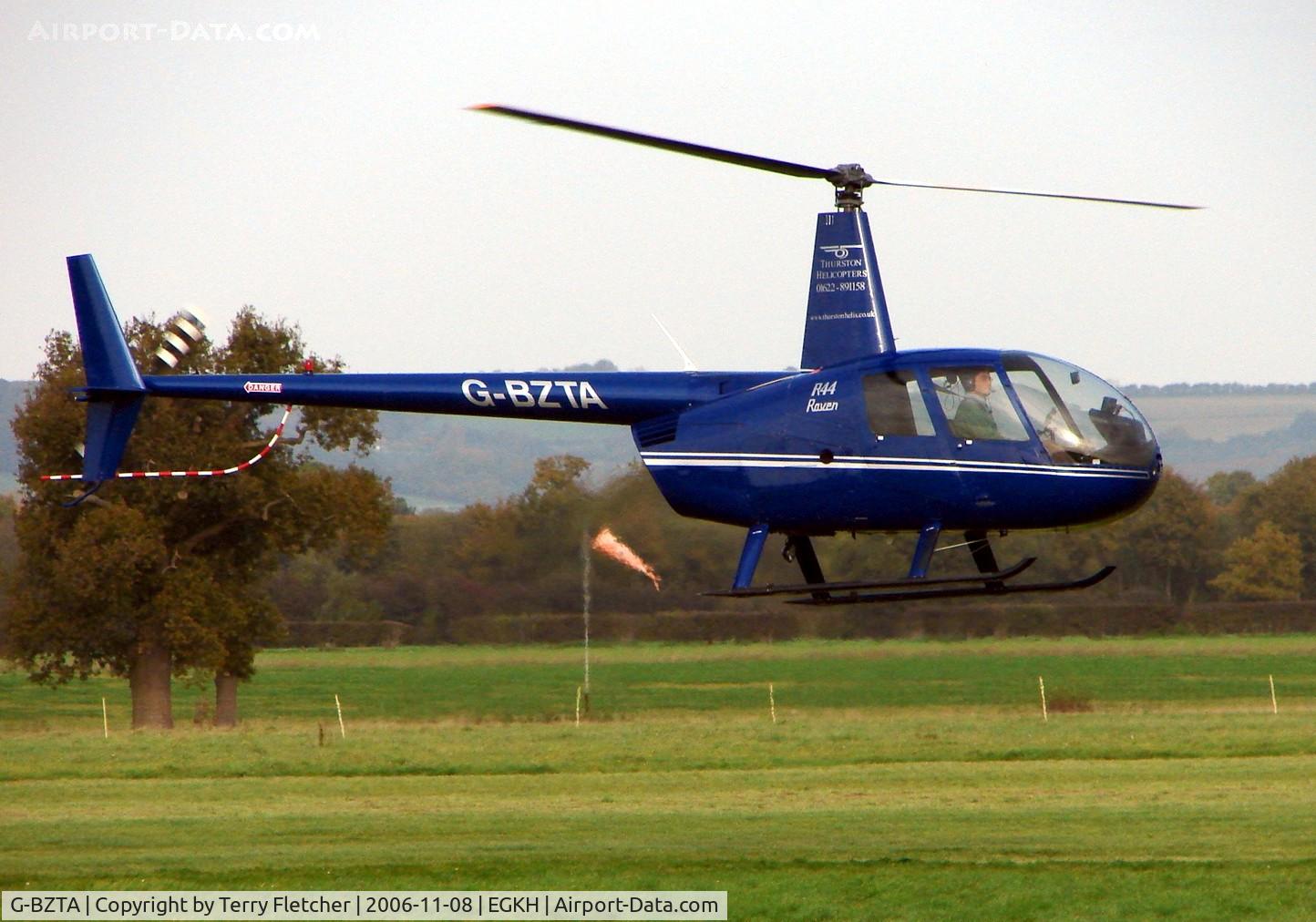 G-BZTA, 2001 Robinson R44 Raven C/N 0968, R44 at Headcorn
