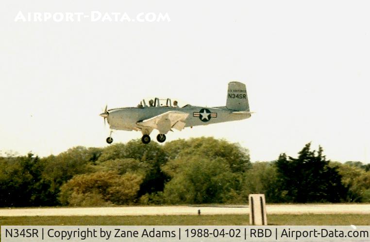 N34SR, 1955 Beech A45 C/N G-756, As Beech  T-34 - Landing Redbird Dallas