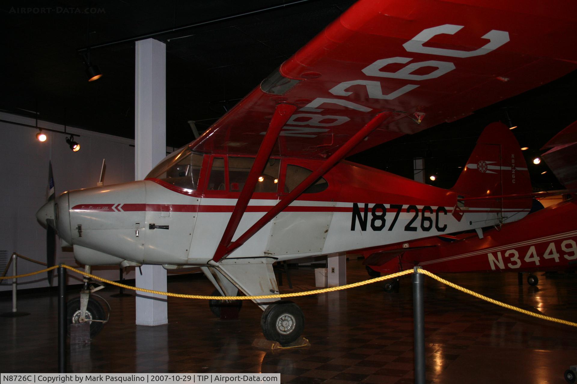 N8726C, 1953 Piper PA-22-135 Tri-Pacer C/N 22-1377, Piper PA-22-135