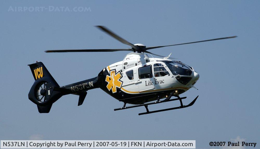 N537LN, 2004 Eurocopter EC-135P-2 C/N 0362, Civvie dustoff helo easing into Franklin