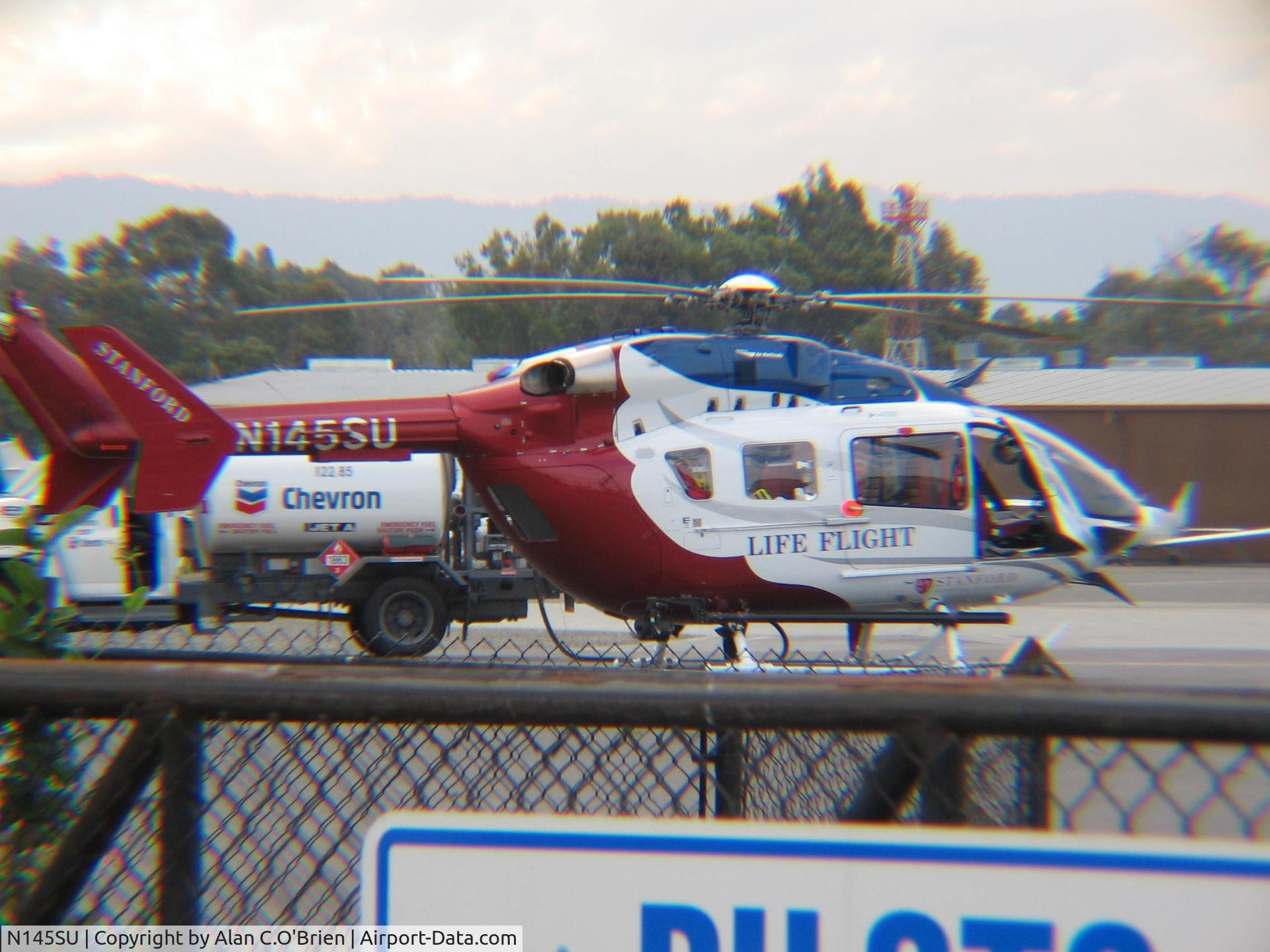 N145SU, 2006 Eurocopter-Kawasaki EC-145 (BK-117C-2) C/N 9102, stopped in for some fuel at palo alto