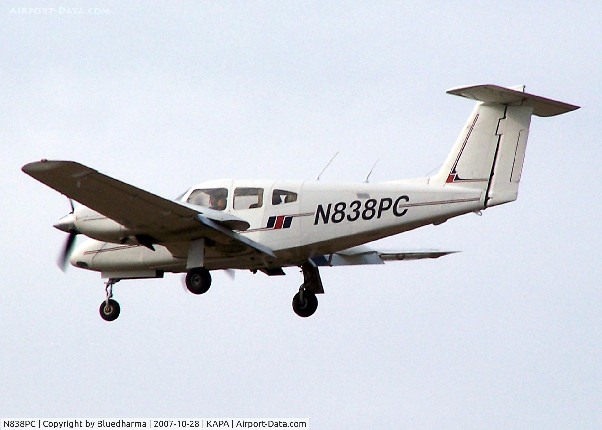 N838PC, 1981 Piper PA-44-180T Turbo Seminole C/N 44-8107056, Approach to 17L (touch and go)