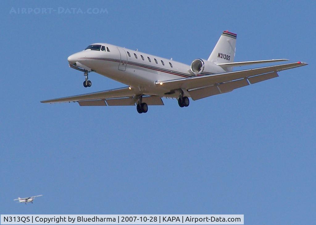 N313QS, 2007 Cessna 680 Citation Sovereign C/N 680-0140, Approach to 17L