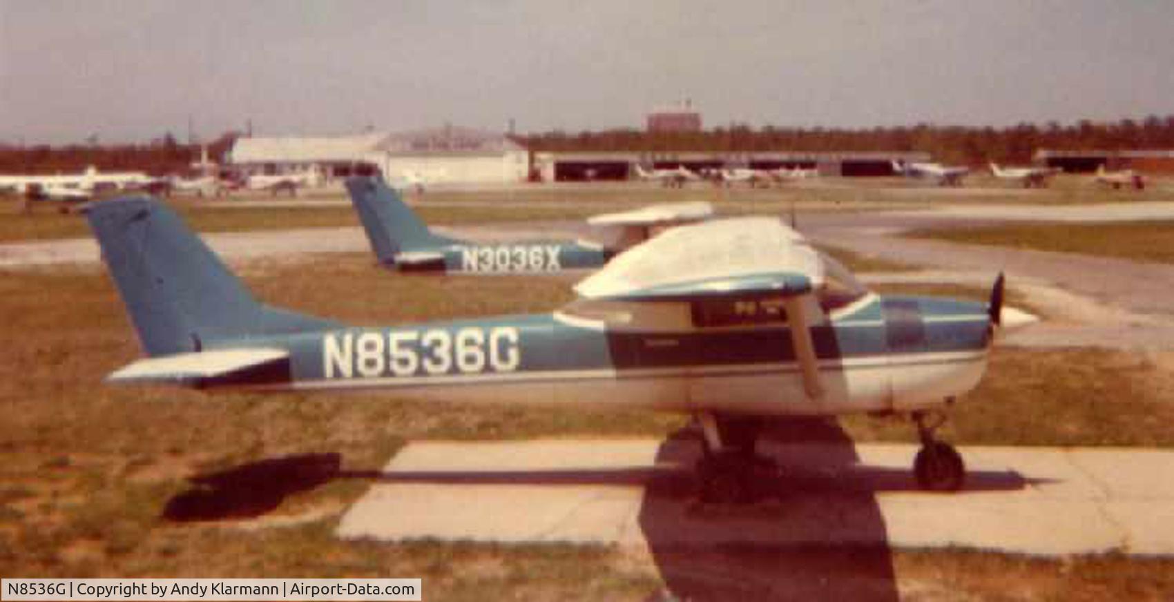 N8536G, 1965 Cessna 150F C/N 15062636, A circa 1971-73 photo by Andy Klarmann looking north at 2 Cessna 150s of the Allied Flying School at Deer Park Field now long closed