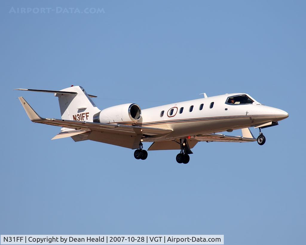 N31FF, Learjet Inc 31A C/N 053, JH Siroonian Inc Learjet 31A N31FF from Santa Monica Municipal (KSMO) on short-final to RWY 12R.