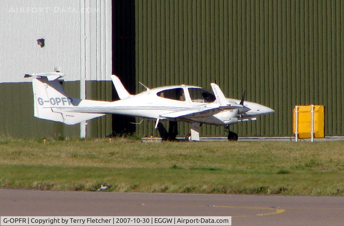 G-OPFR, 2005 Diamond DA-42 Twin Star C/N 42.077, one of the few non-jets at Luton