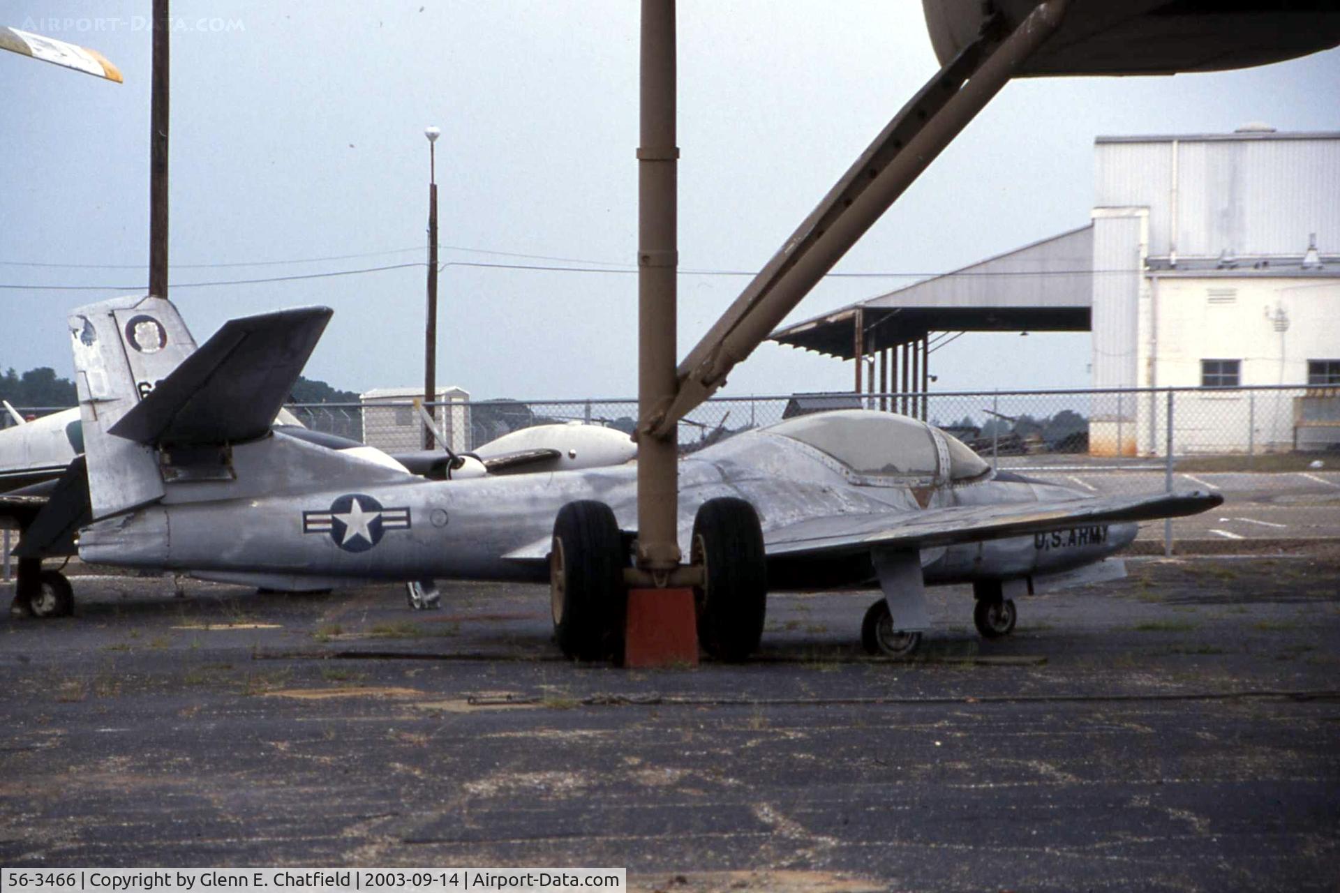 56-3466, 1956 Cessna T-37B-CE Tweety Bird C/N 40038, T-37B at the Army Aviation Museum storage yard