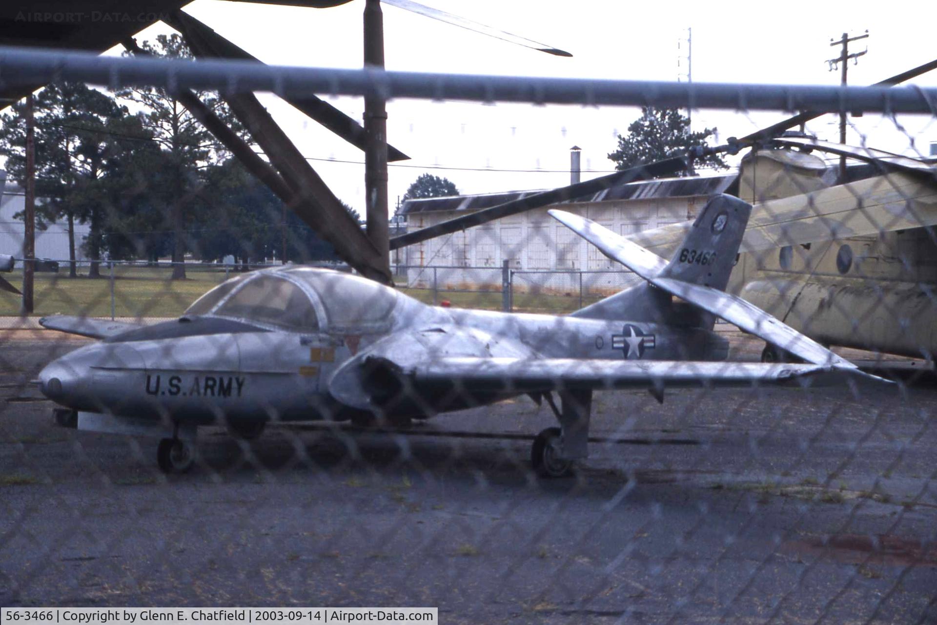 56-3466, 1956 Cessna T-37B-CE Tweety Bird C/N 40038, T-37B at the Army Aviation Museum storage yard