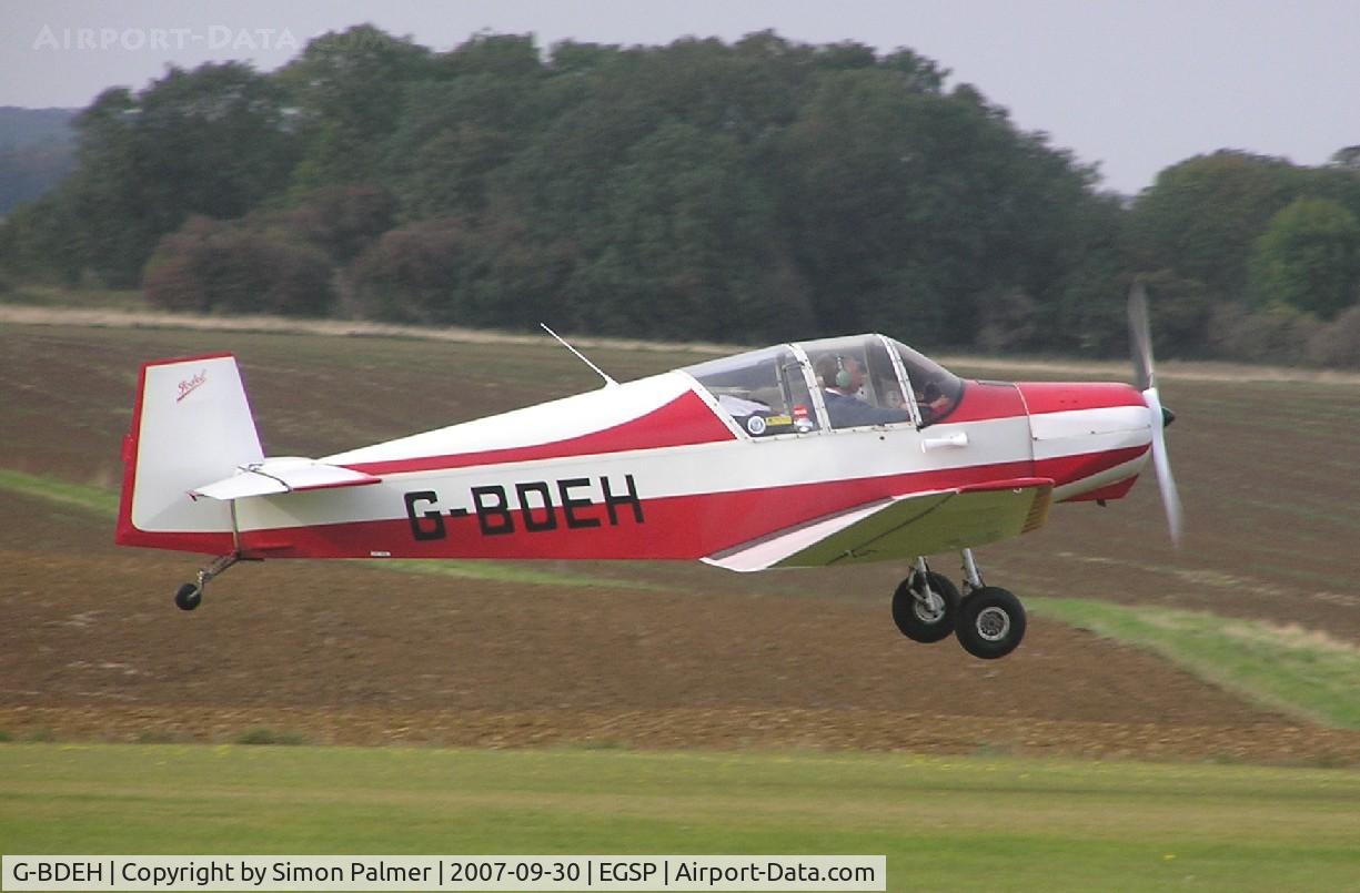 G-BDEH, 1963 Jodel D-120A C/N 239, Jodel D120A taking off from Sibson airfield