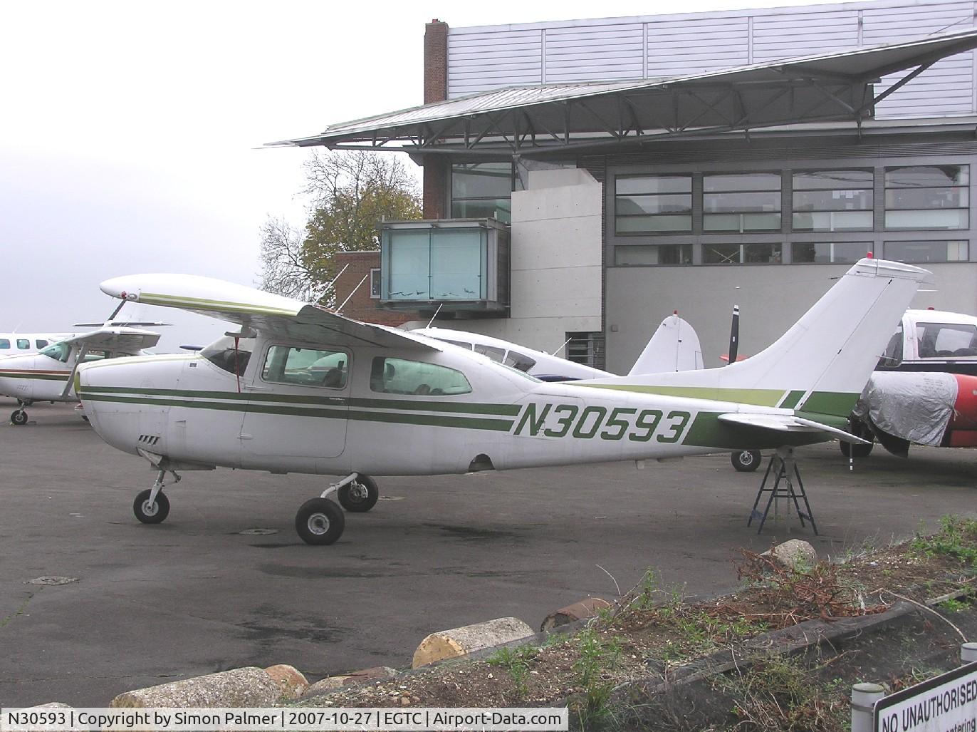 N30593, 1973 Cessna 210L Centurion C/N 21059938, Cessna 210 stored at Cranfield