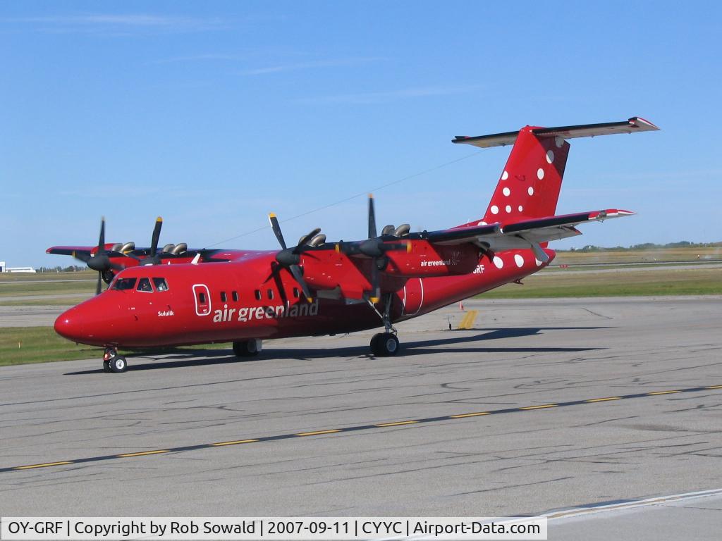OY-GRF, 1988 De Havilland Canada DHC-7-102 Dash 7 C/N 113, Returned from a testflight.
