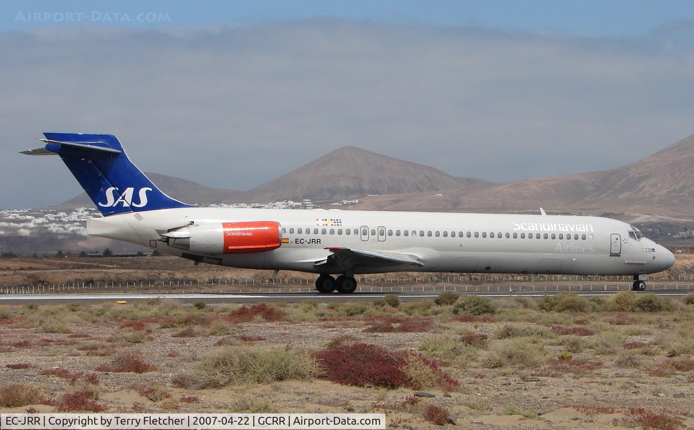 EC-JRR, 1991 McDonnell Douglas MD-87 (DC-9-87) C/N 49612, Although in full SAS colurs - aircraft wears Spanish register marks on lease