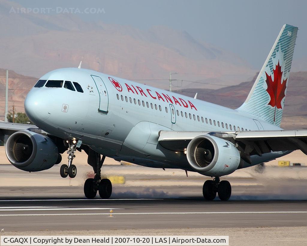 C-GAQX, 1997 Airbus A319-114 C/N 736, Air Canada C-GAQX (FLT ACA544) from Vancouver Int'l (CYVR) landing on RWY 25L.