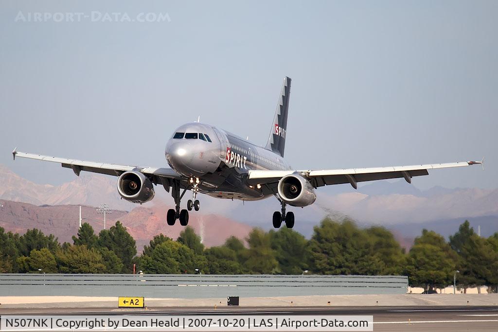 N507NK, 2005 Airbus A319-132 C/N 2560, Spirit Air N507NK (FLT NKS115) from Detroit Metro Wayne County (KDTW) landing RWY 25L.