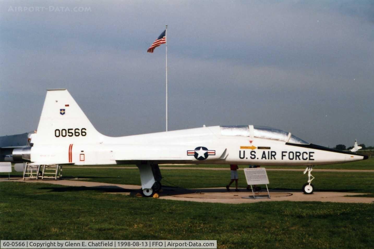 60-0566, 1960 Northrop T-38A-35-NO Talon C/N N.5139, T-38A when at the National Museum of the U.S. Air Force.  Now at Meadows Field, Bakersfield, CA