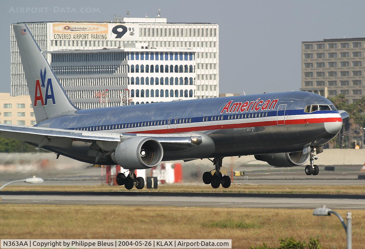 N363AA, 1988 Boeing 767-323 C/N 24044, touching down on rwy 24R.