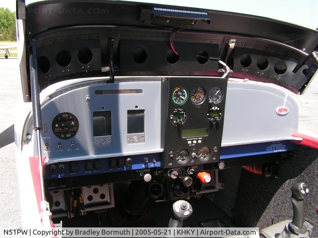 N51PW, Vans RV-6A C/N 25539, Taken at the EAA Chapter 731 Spring Fly-In.  Note the control panel.  Both the PFD and MFD are Dell PDAs.