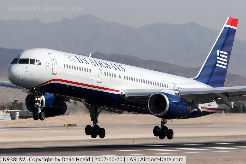 N938UW, 1994 Boeing 757-2B7 C/N 27246, US Airways N938UW (FLT USA1101) in new colors from Charlotte/Douglas Int'l (KCLT) landing RWY 25L.