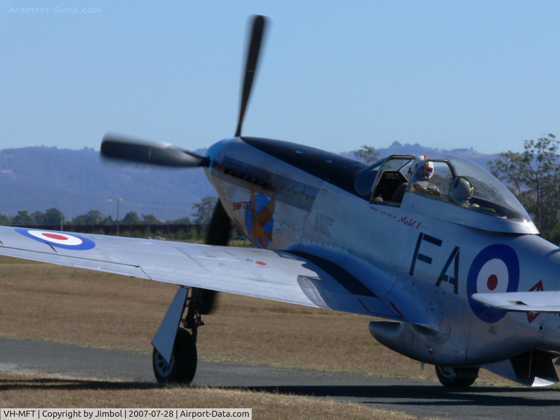 VH-MFT, 1947 Commonwealth CA-18 Mustang 21 C/N 1435, Taxiing at Caboolture Airport Queensland Australia
