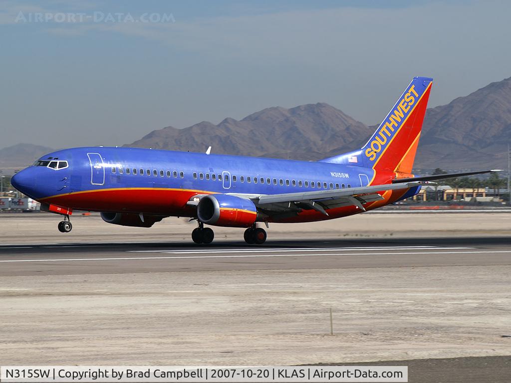 N315SW, 1986 Boeing 737-3H4 C/N 23337, Southwest Airlines / 1986 Boeing 737-3H4