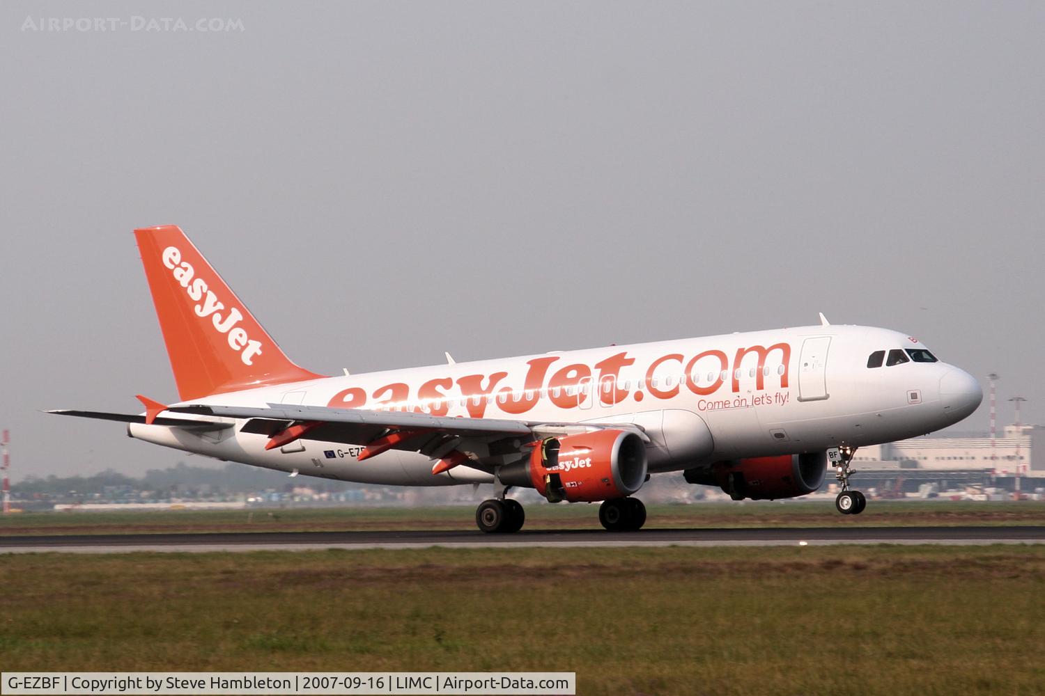 G-EZBF, 2006 Airbus A319-111 C/N 2923, easyJet A.319 landing at Milan Malpensa