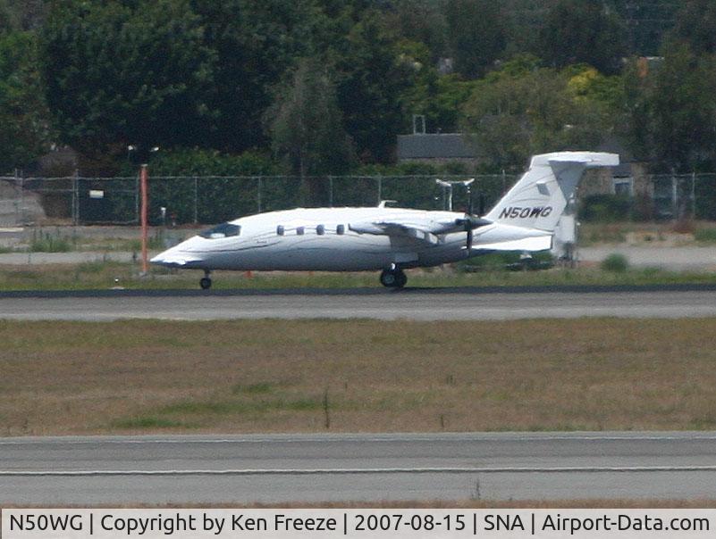 N50WG, 2001 Piaggio P-180 C/N 1050, Piaggion taking off from John Wayne Airport