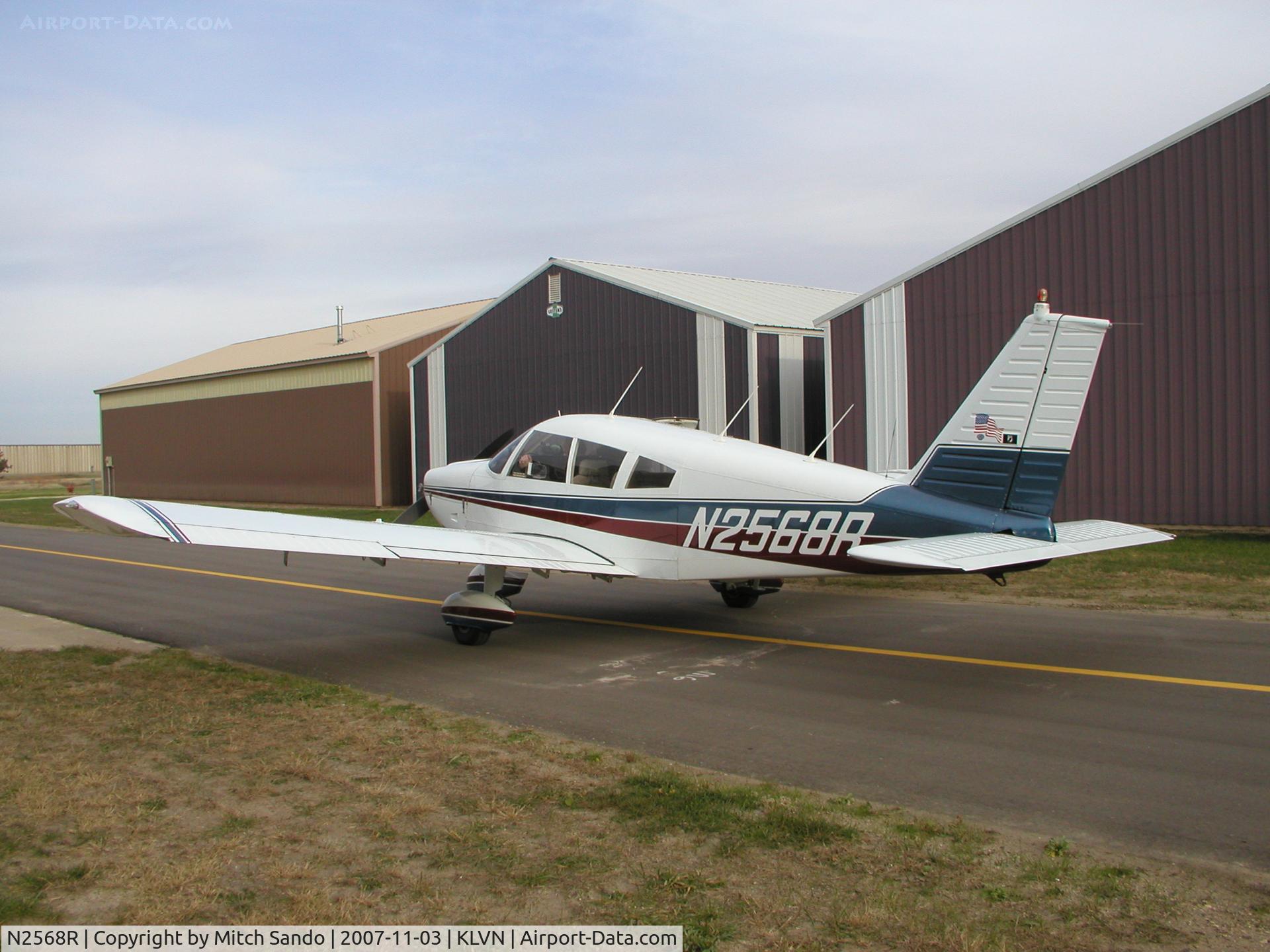 N2568R, 1969 Piper PA-28-180 C/N 28-5649, Parked outside the hangar.
