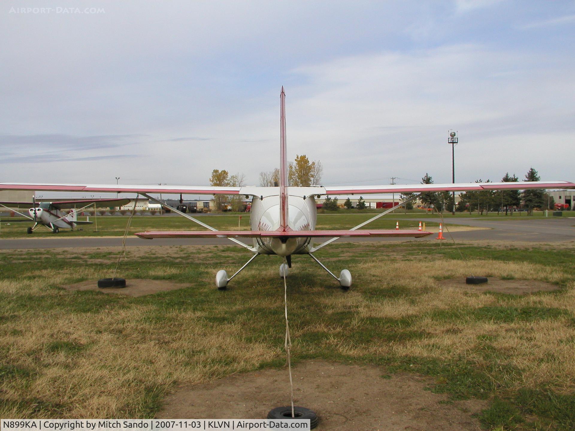 N899KA, 2005 Stoddard-Hamilton Glastar C/N 5899, Tied down at Airlake.