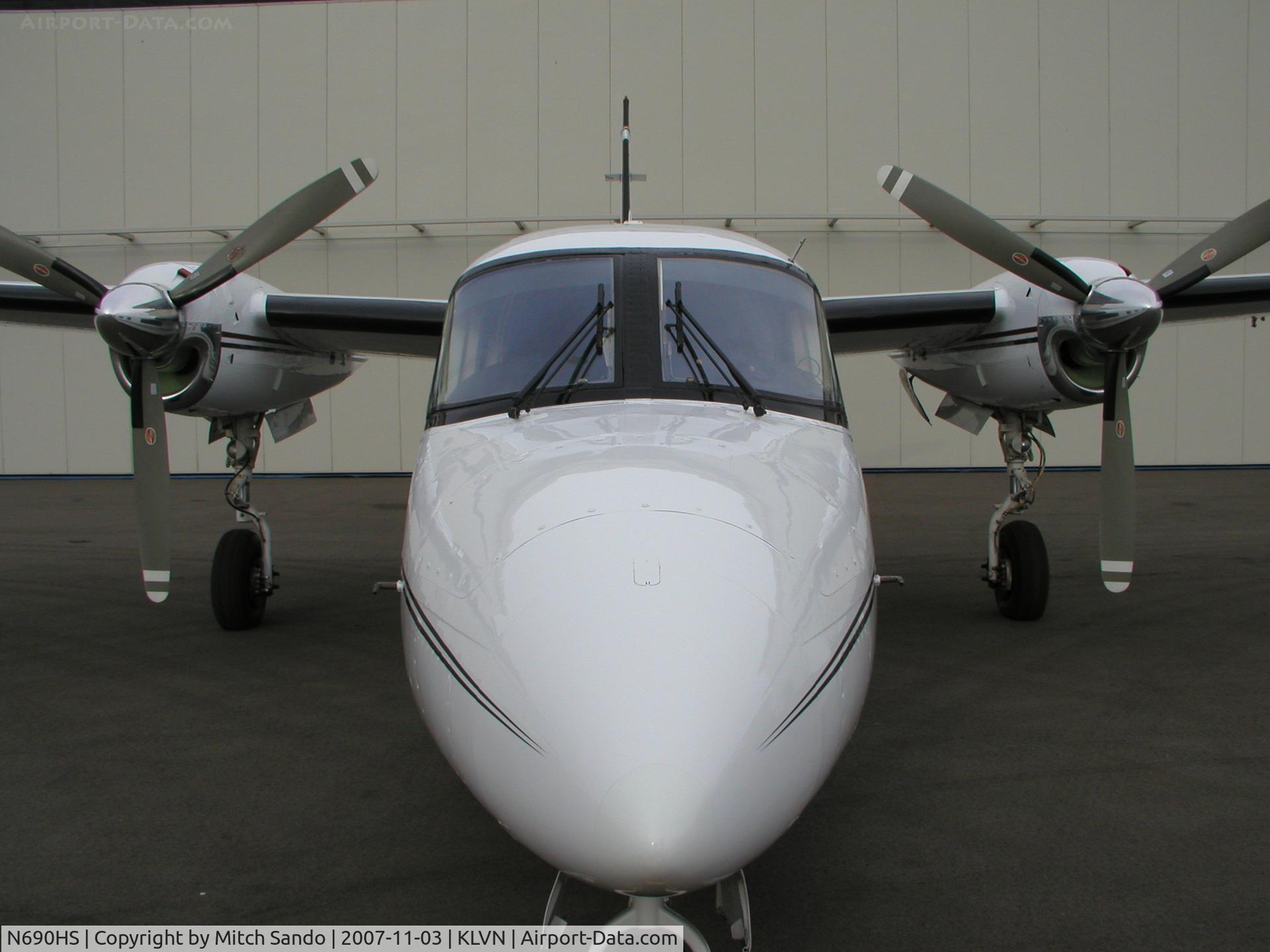 N690HS, 1978 Rockwell International 690B C/N 11431, Parked outside the Aircraft Resource Center Hangar.