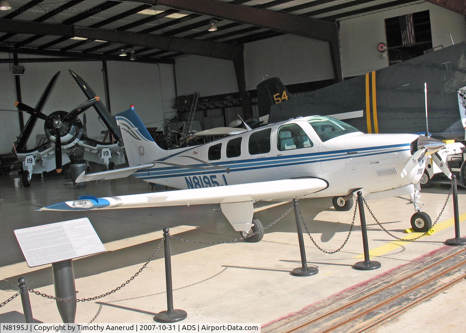 N8195J, 1993 Beech A36 Bonanza 36 C/N E-2789, Parked at the Cavanaugh Flight Museum