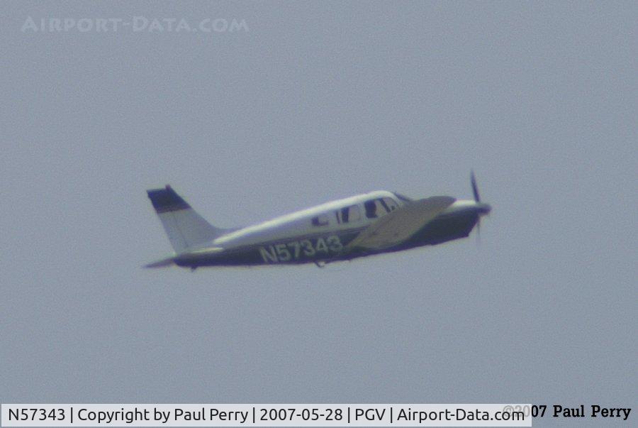 N57343, 1973 Piper PA-28R-200 C/N 28R-7435083, Climbing out of Pitt Greenville