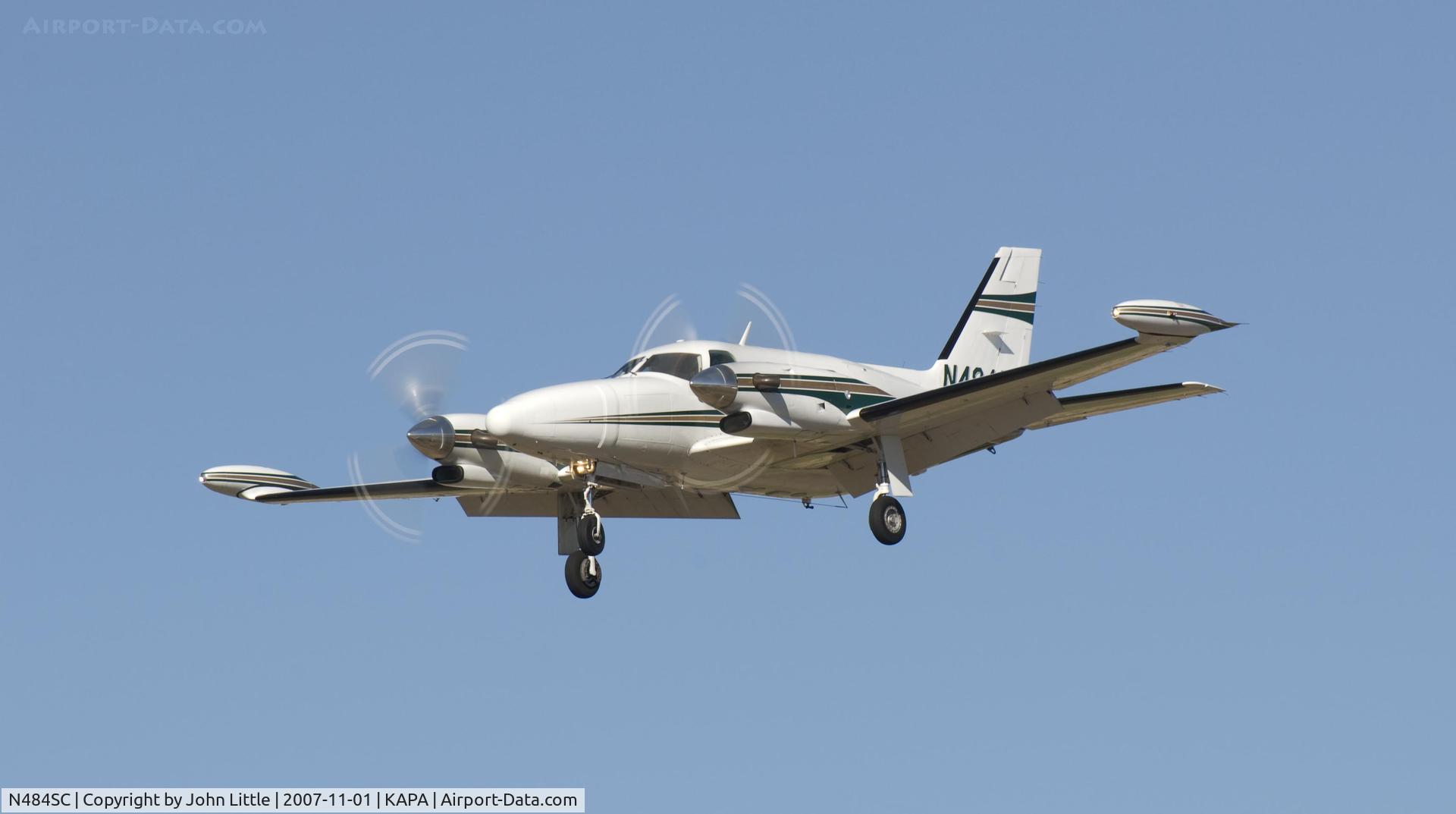 N484SC, 1977 Piper PA-31T C/N 31T-7820022, Approach to 17L