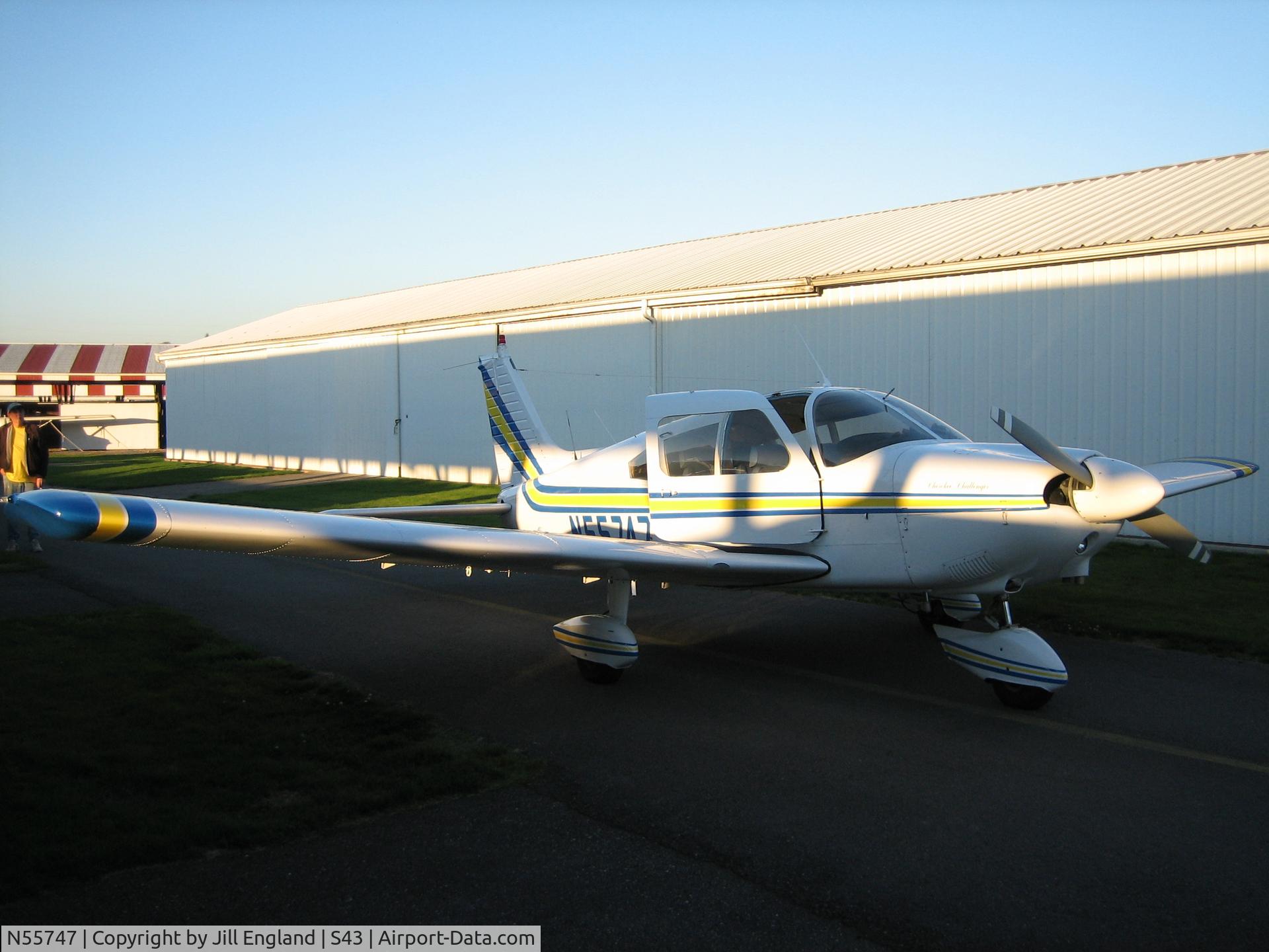N55747, 1973 Piper PA-28-180 Cherokee C/N 28-7305347, Front quarter shot with cabin door open.