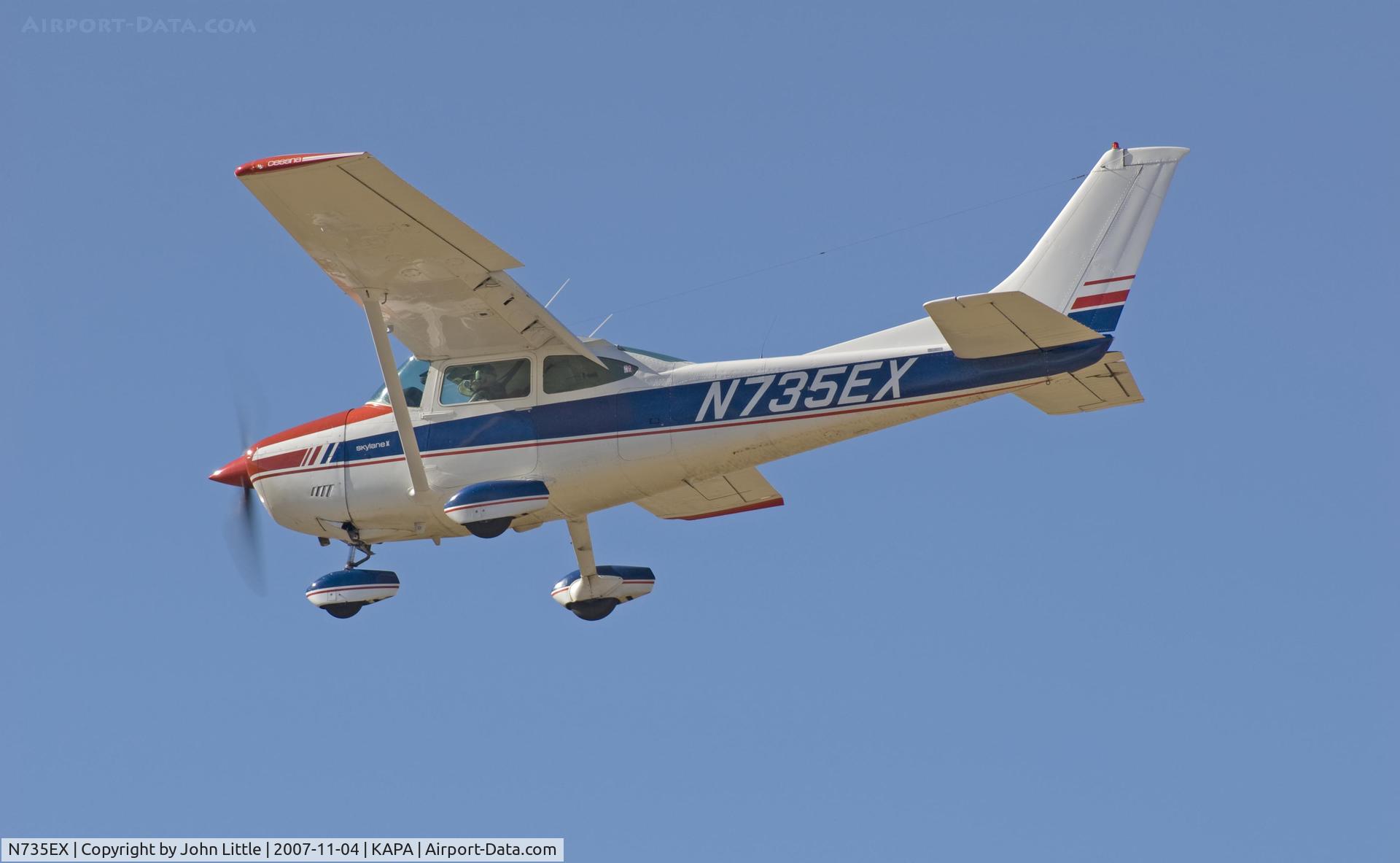 N735EX, 1977 Cessna 182Q Skylane C/N 18265376, Over the Fence to 17L