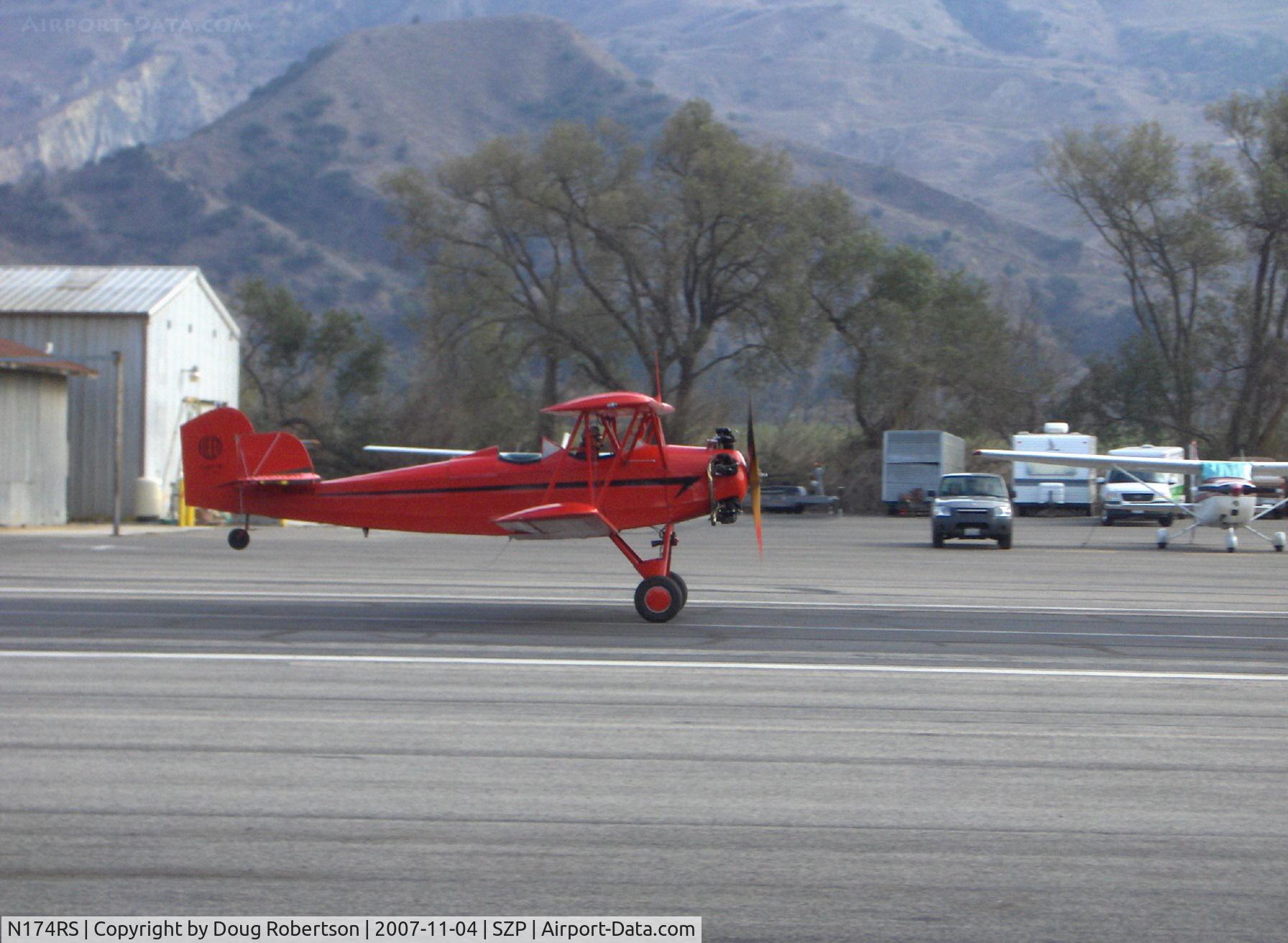 N174RS, 1936 Fleet 7B C/N 62, 1937 Fleet 7B, Kinner 5B 125 hp 5 cylinder radial engine, takeoff roll Rwy 22