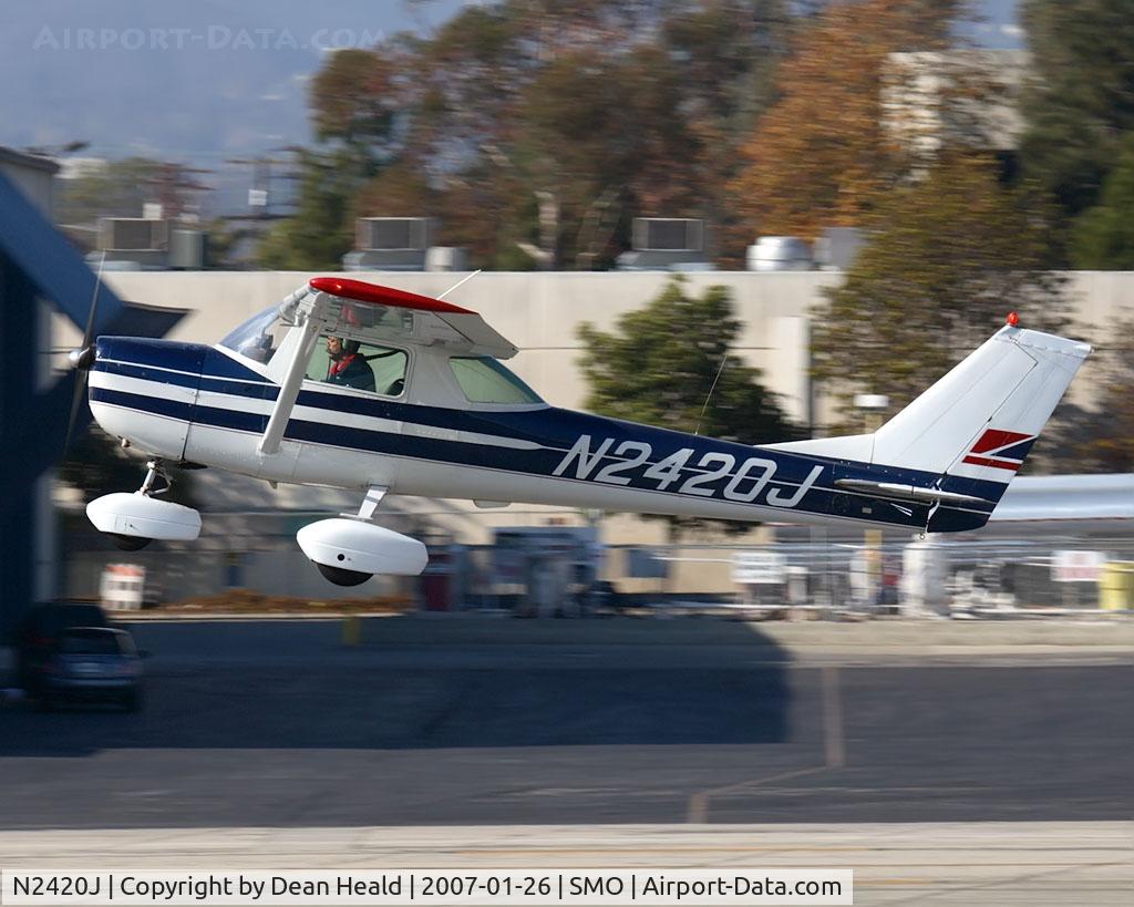 N2420J, 1966 Cessna 150G C/N 15065520, 1966 Cessna 150G N2420J climbing out from RWY 21.