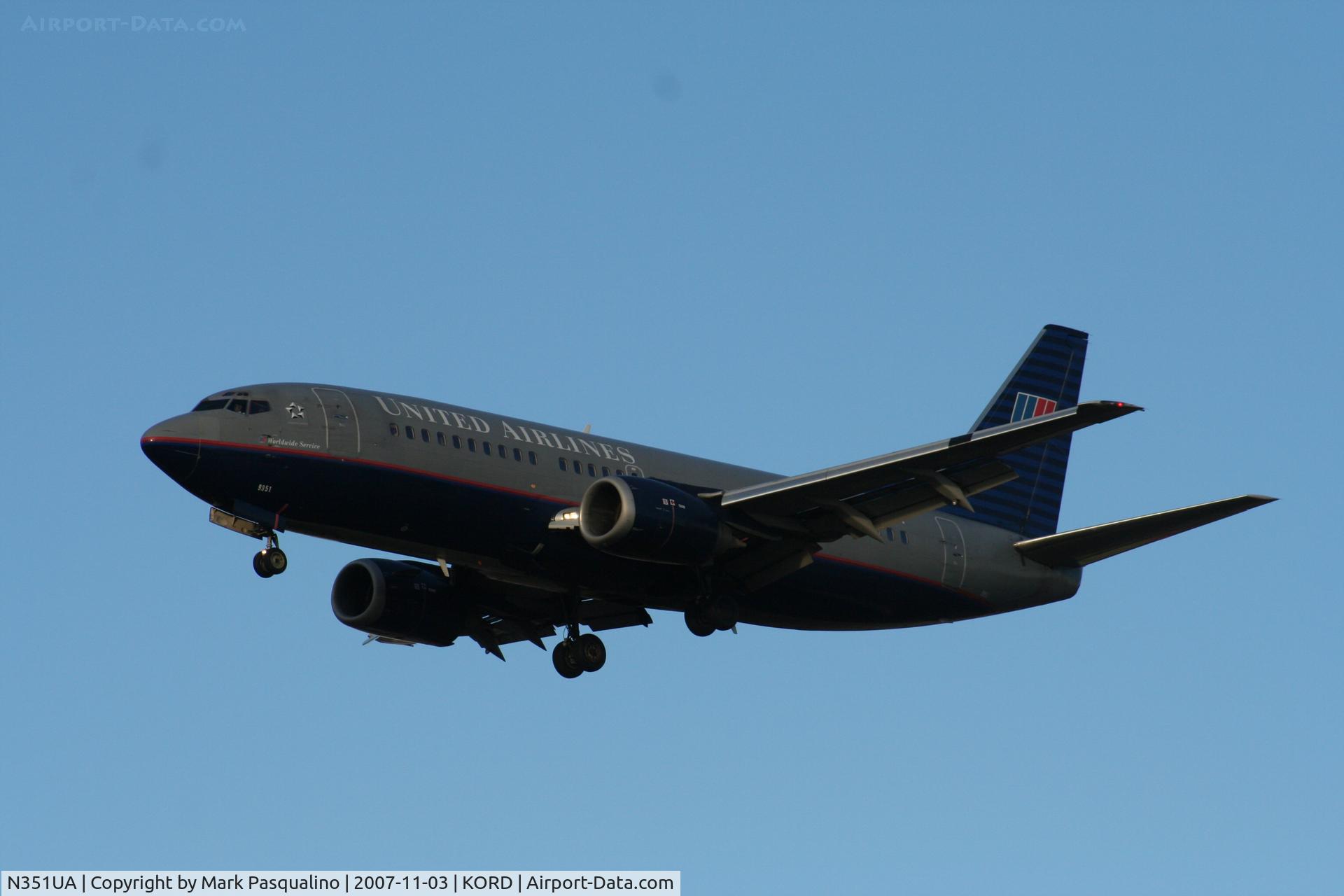 N351UA, 1989 Boeing 737-322 C/N 24319, Boeing 737-300