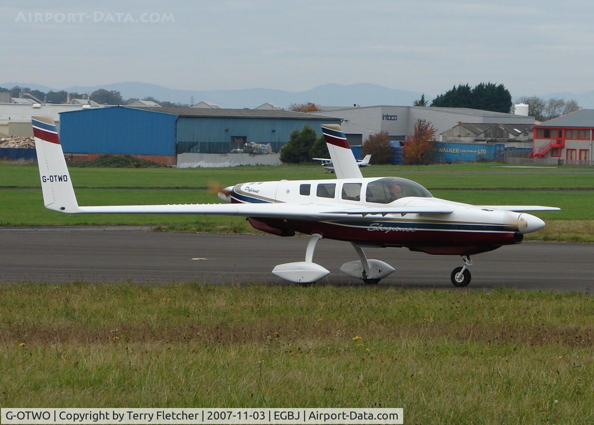 G-OTWO, 1986 Rutan Defiant C/N 114, Busy late afternoon at Gloucestershire (Staverton) Airport