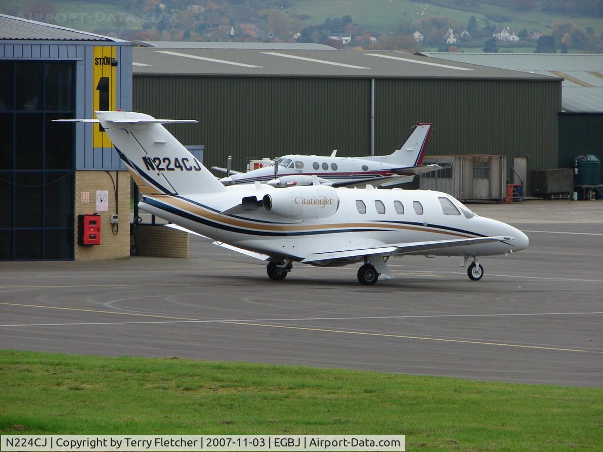 N224CJ, 1997 Cessna 525 CitationJet C/N 525-0224, Busy late afternoon at Gloucestershire (Staverton) Airport