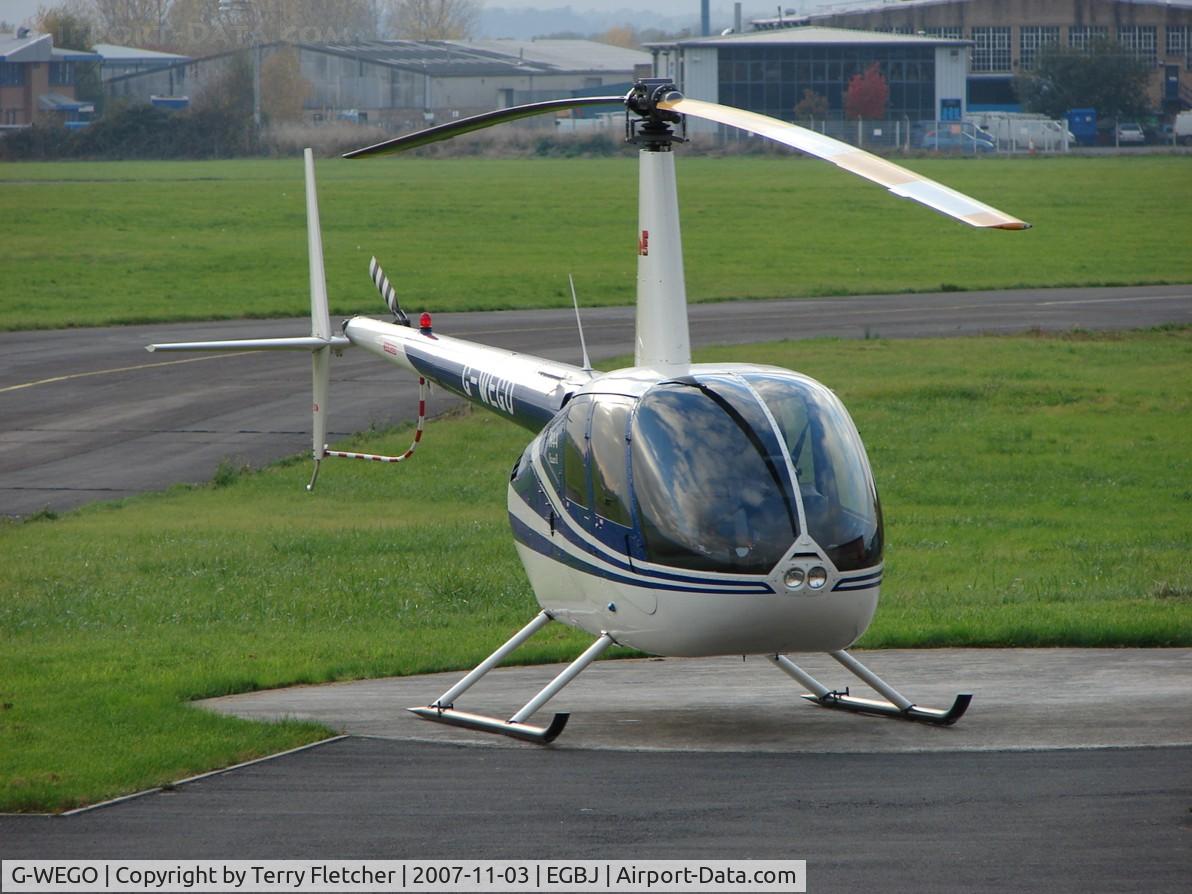 G-WEGO, 2004 Robinson R44 Raven II C/N 10325, Busy late afternoon at Gloucestershire (Staverton) Airport