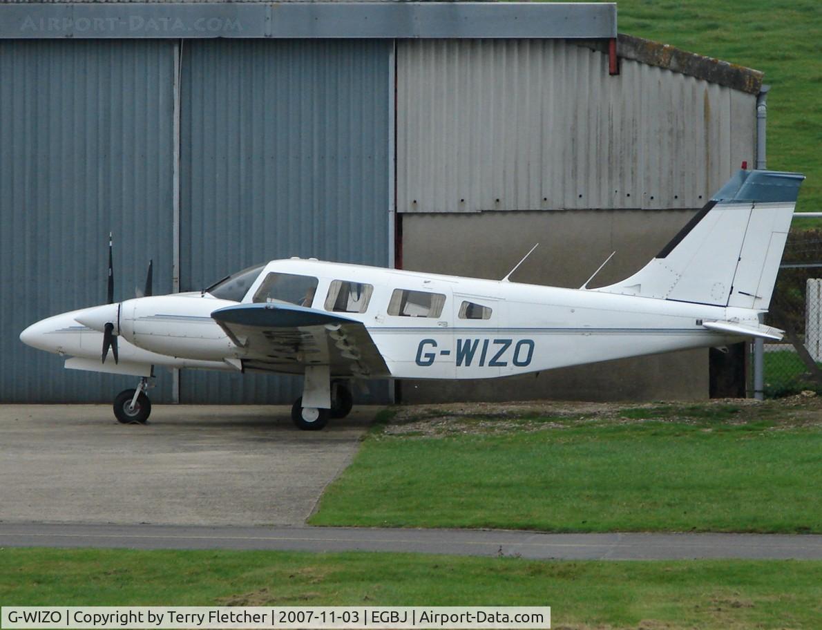 G-WIZO, 1981 Piper PA-34-220T Seneca III C/N 34-8133171, Busy late afternoon at Gloucestershire (Staverton) Airport