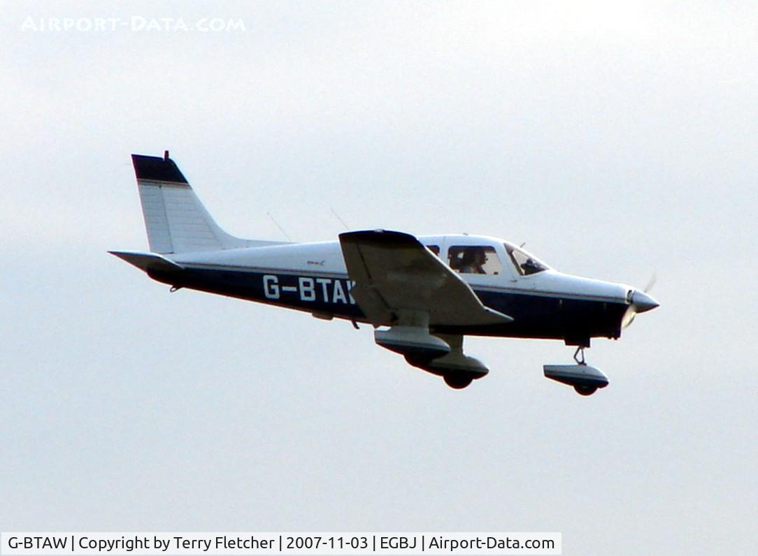 G-BTAW, 1986 Piper PA-28-161 C/N 28-8616031, Busy late afternoon at Gloucestershire (Staverton) Airport